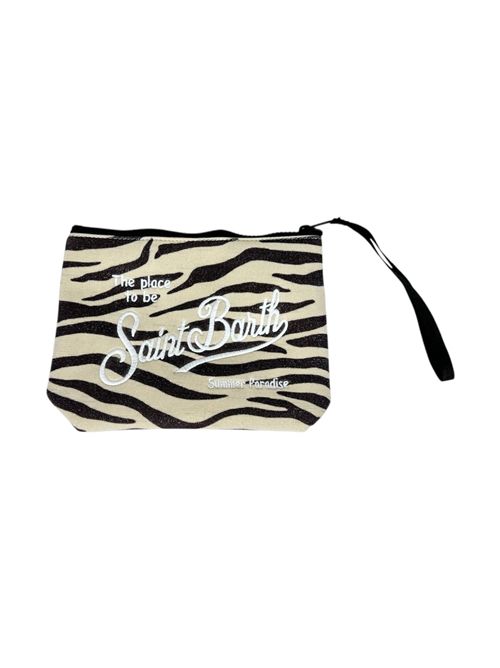 trousse donna lurex zebrato bianco e nero MC2 Saint Barth | ALINE LUREX ZEBRA COLOR11 EMB